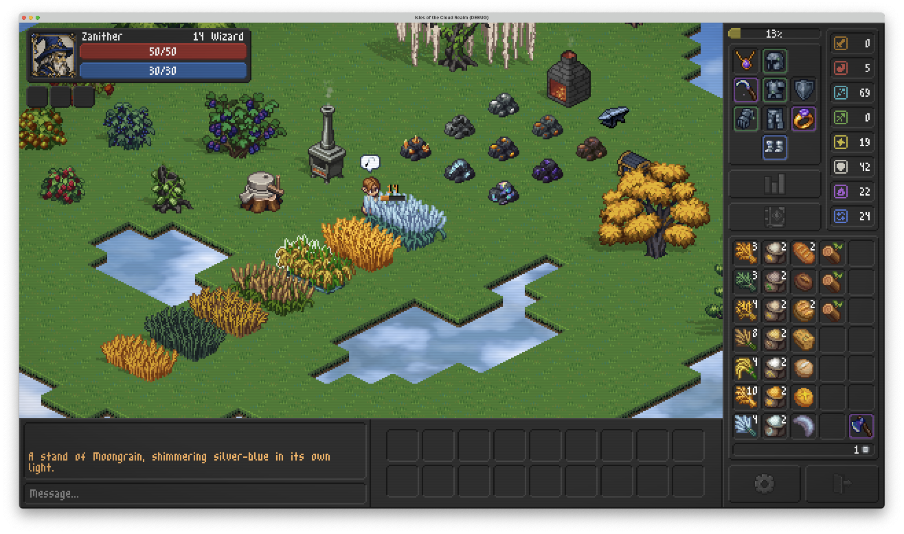 A player harvesting Moongrain