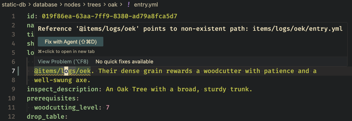 The linter catching a broken reference.